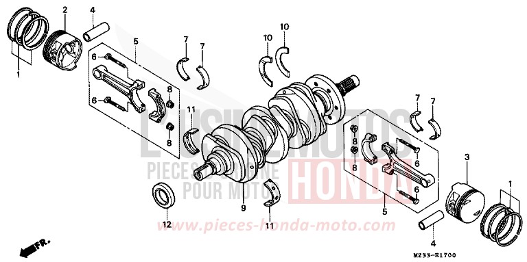 VILEBREQUIN/PISTON de Gold Wing Aspencade PEARL ROYAL MAGENTA (RP151) de 1993